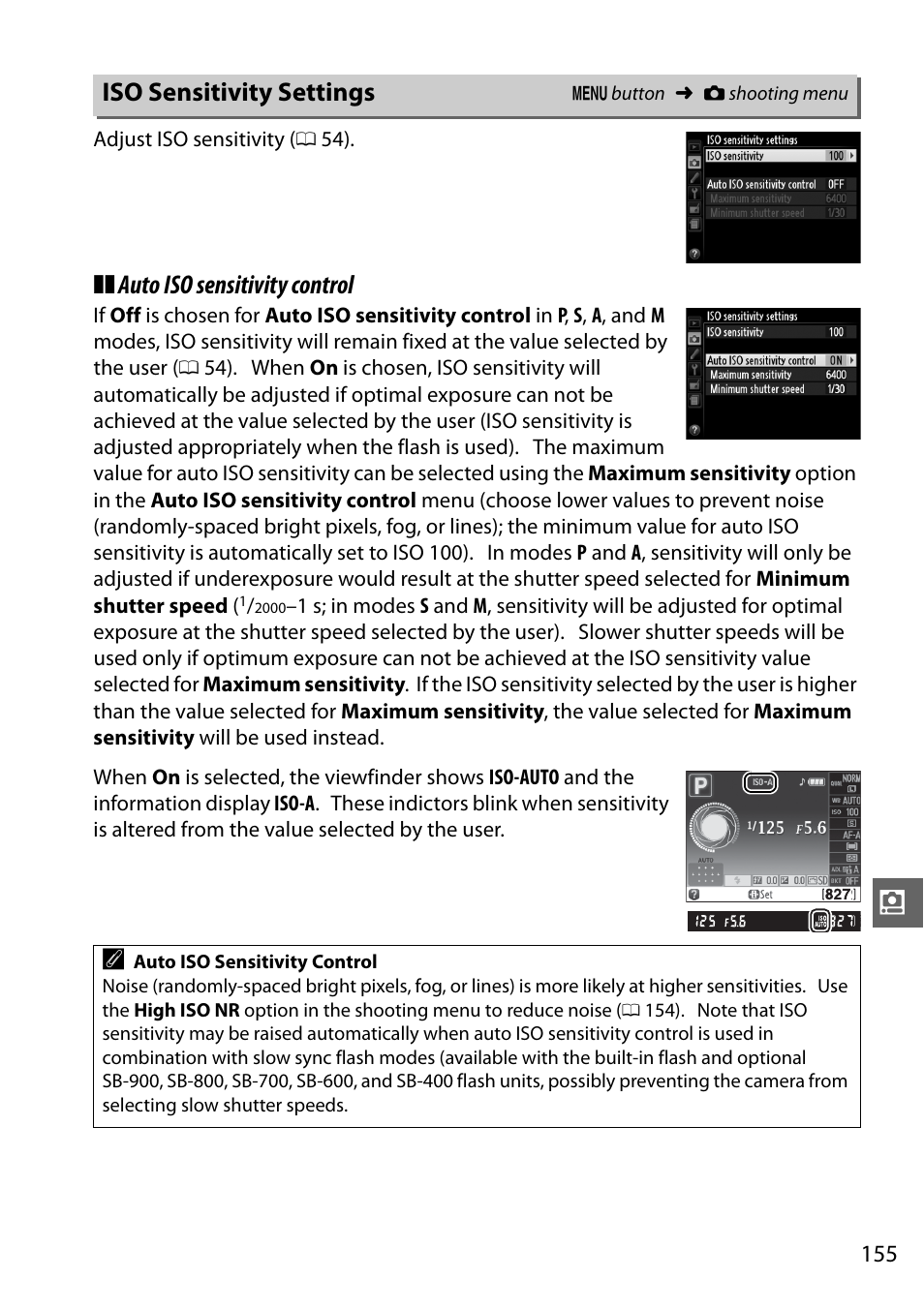 Iso sensitivity settings, Auto iso sensitivity control | Nikon D5100 User Manual | Page 173 / 260