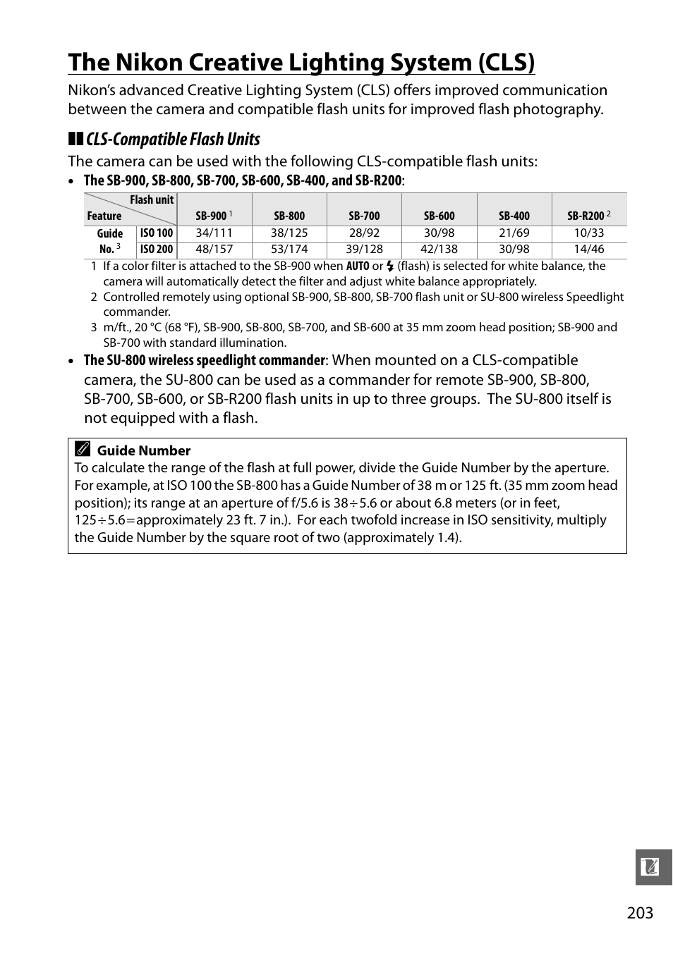 The nikon creative lighting system (cls), Cls-compatible flash units | Nikon D5100 User Manual | Page 221 / 260