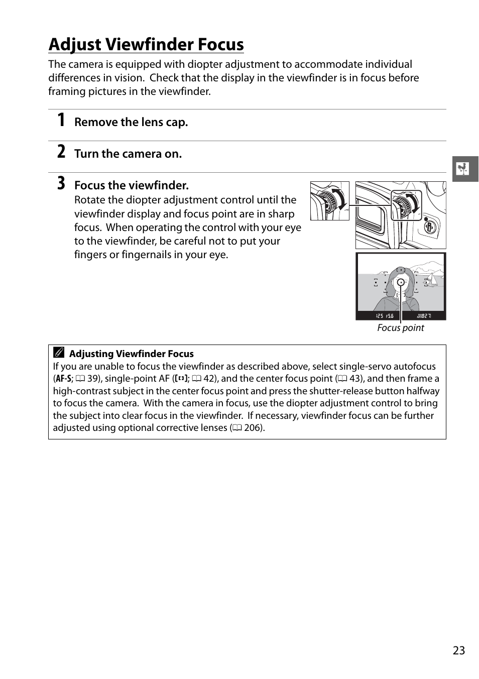 Adjust viewfinder focus | Nikon D5100 User Manual | Page 41 / 260