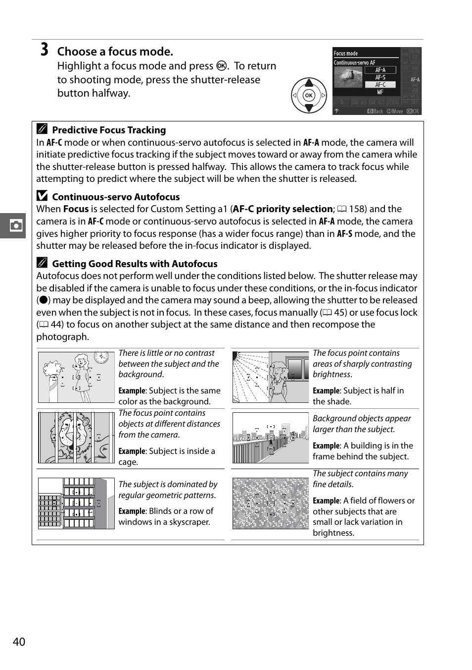 Choose a focus mode | Nikon D5100 User Manual | Page 58 / 260