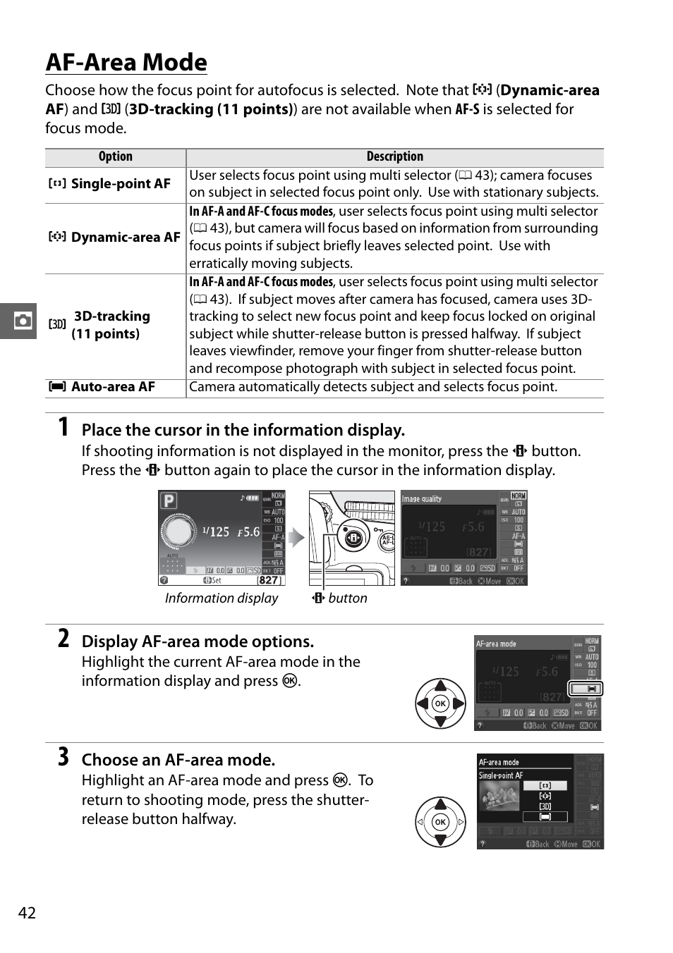 Af-area mode | Nikon D5100 User Manual | Page 60 / 260