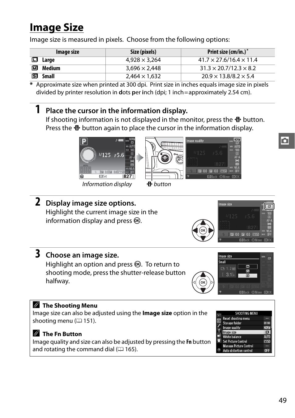 Image size | Nikon D5100 User Manual | Page 67 / 260