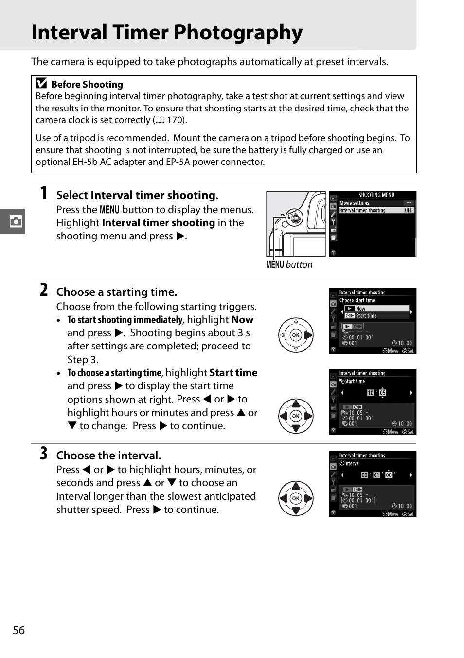 Interval timer photography | Nikon D5100 User Manual | Page 74 / 260