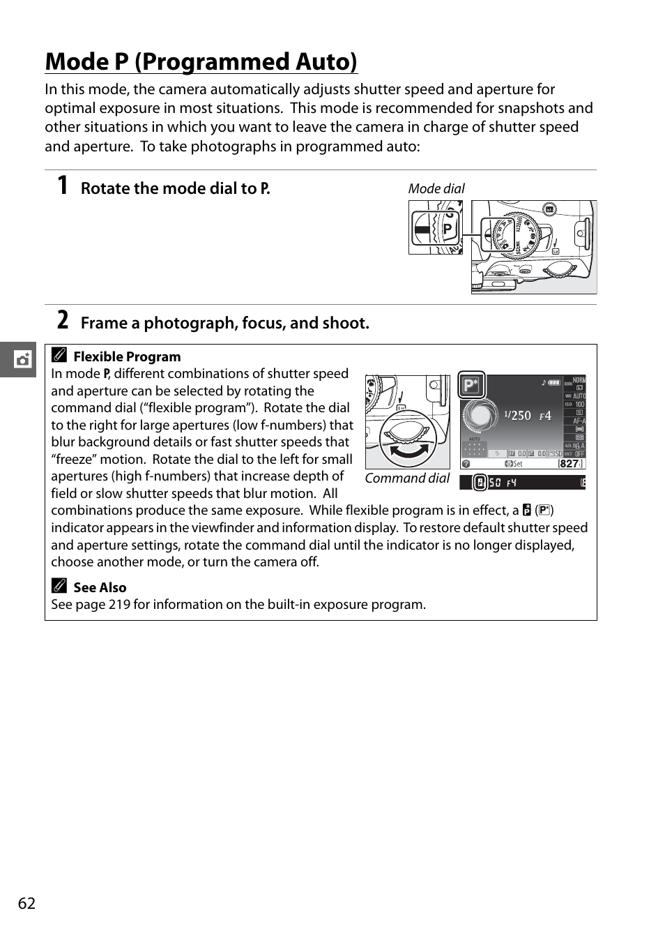 Mode p (programmed auto) | Nikon D5100 User Manual | Page 80 / 260