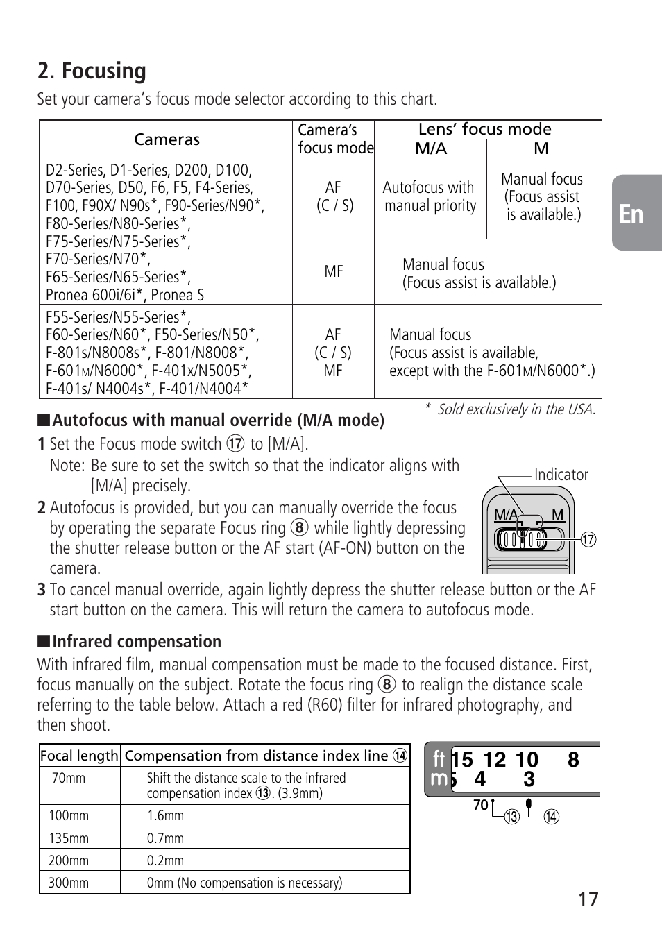 Focusing | Nikon AF-S VR 70-300_f-4.5-5.6G IF-ED User Manual | Page 17 / 92