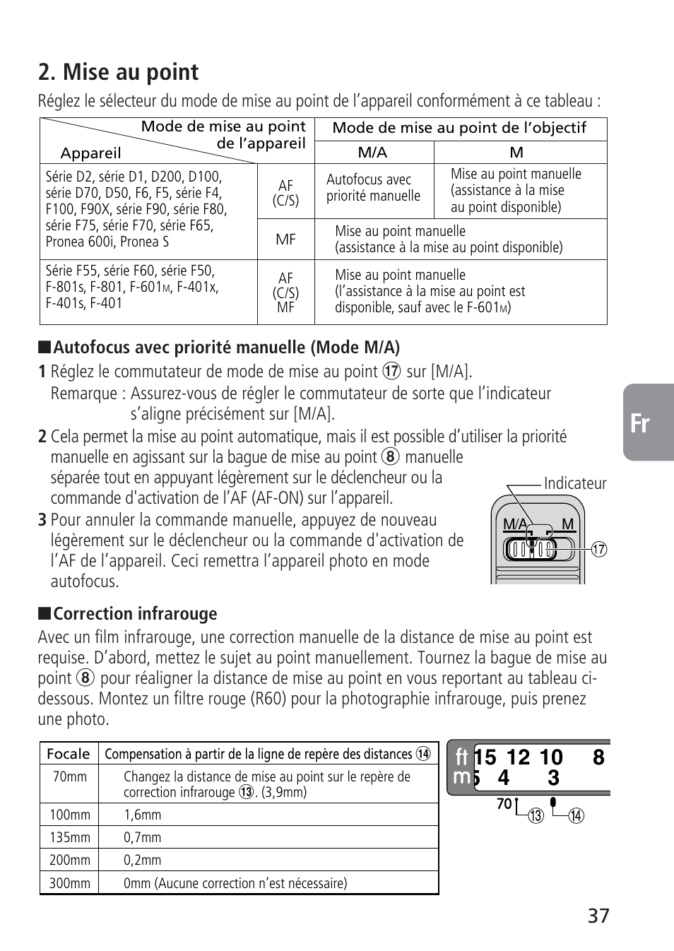 Mise au point | Nikon AF-S VR 70-300_f-4.5-5.6G IF-ED User Manual | Page 37 / 92