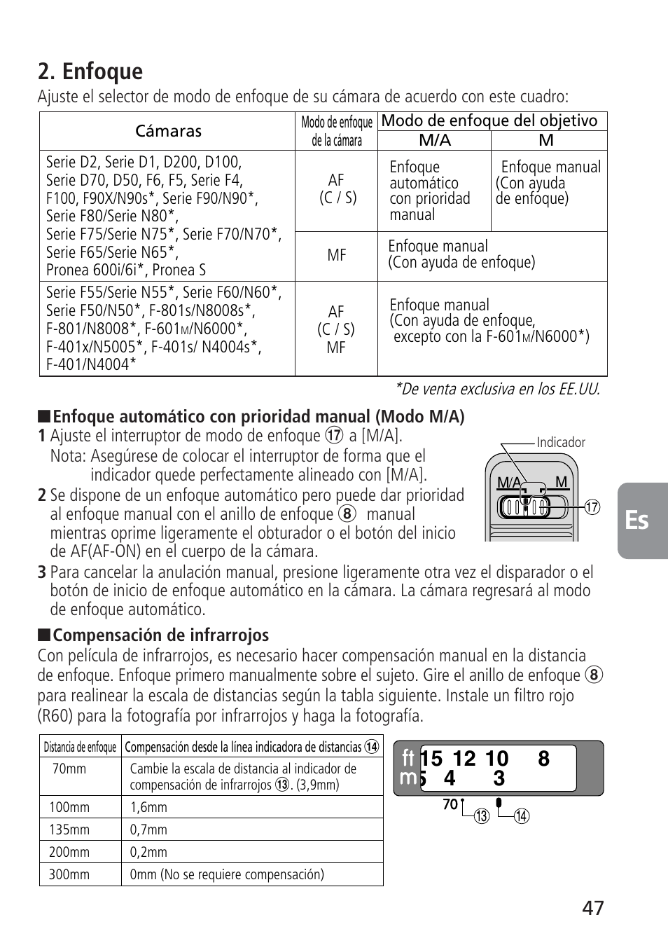 Enfoque | Nikon AF-S VR 70-300_f-4.5-5.6G IF-ED User Manual | Page 47 / 92