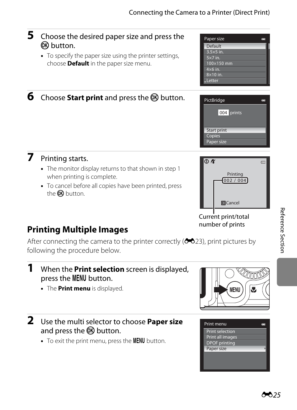 Printing multiple images, E25) | Nikon P7100 User Manual | Page 151 / 260