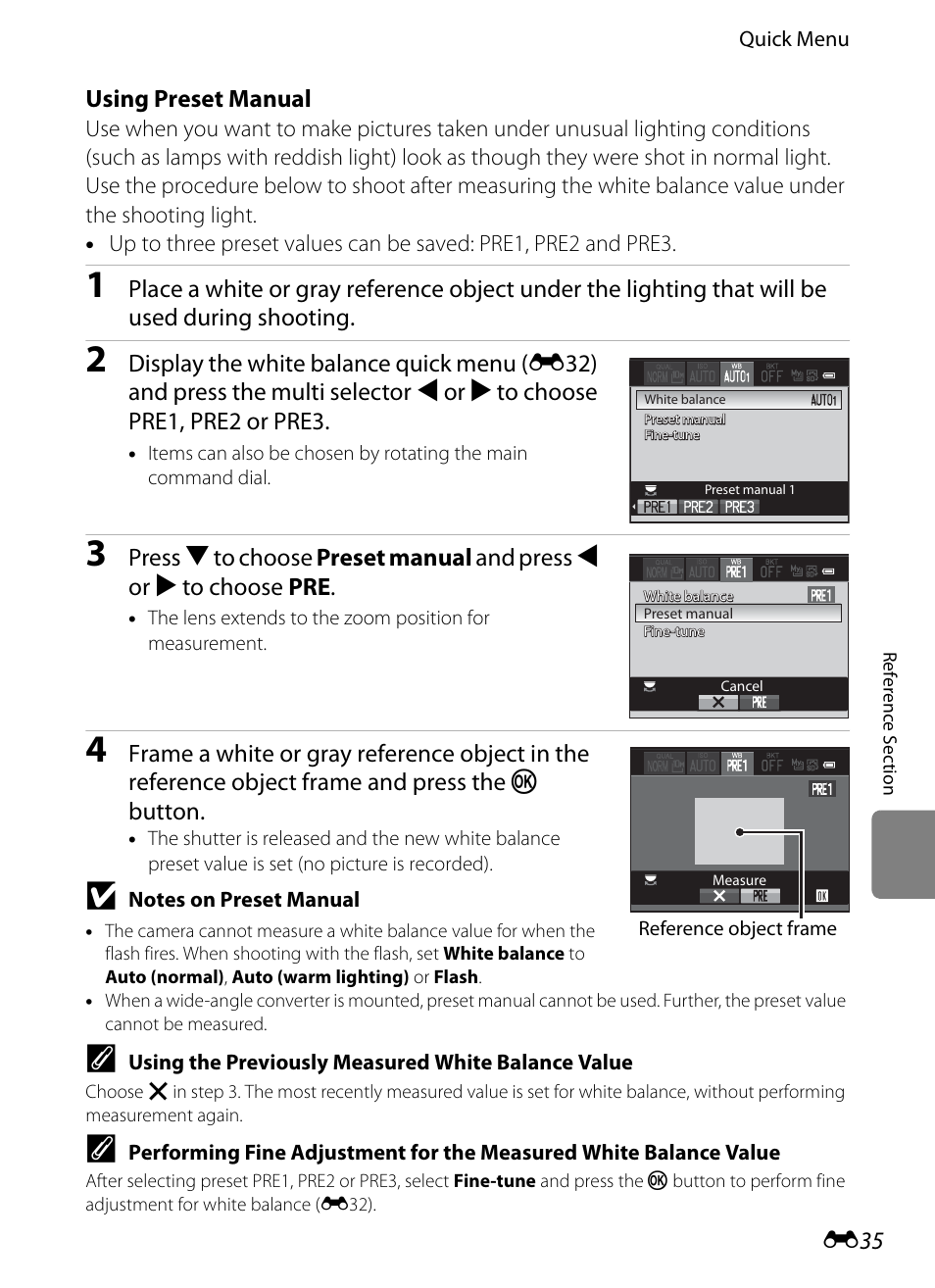 Using preset manual, E35) for more informat | Nikon P7100 User Manual | Page 161 / 260