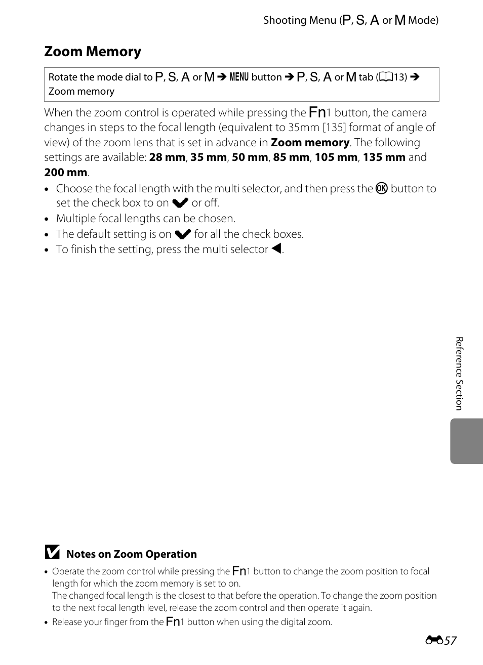 Zoom memory | Nikon P7100 User Manual | Page 183 / 260