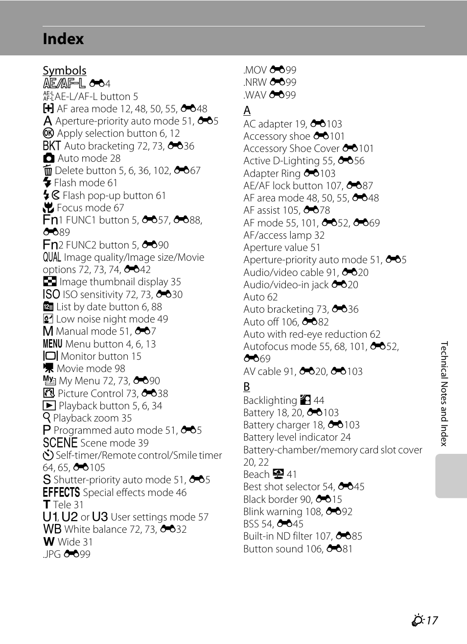 Index | Nikon P7100 User Manual | Page 255 / 260