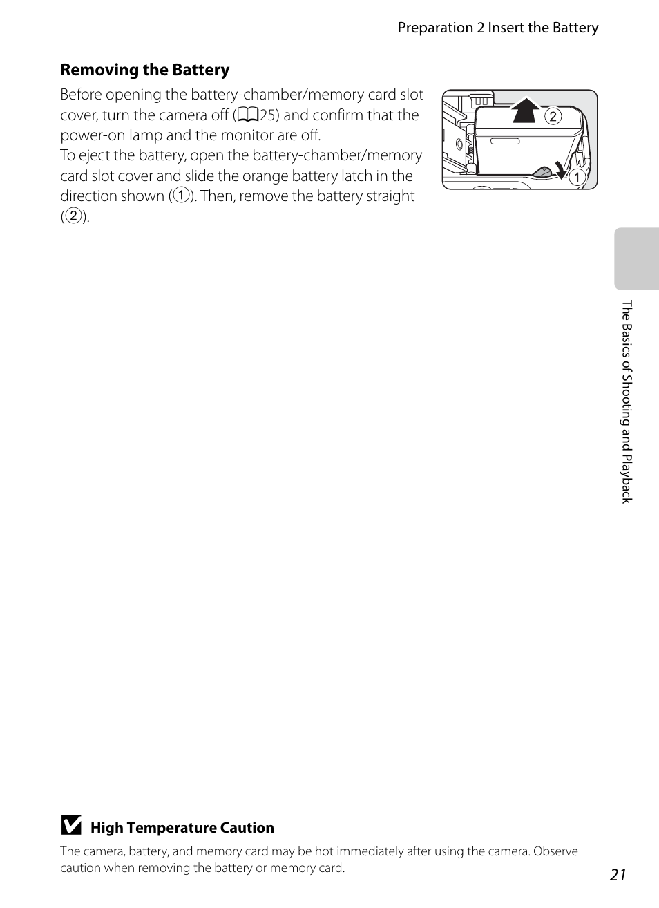 Removing the battery | Nikon P7100 User Manual | Page 39 / 260