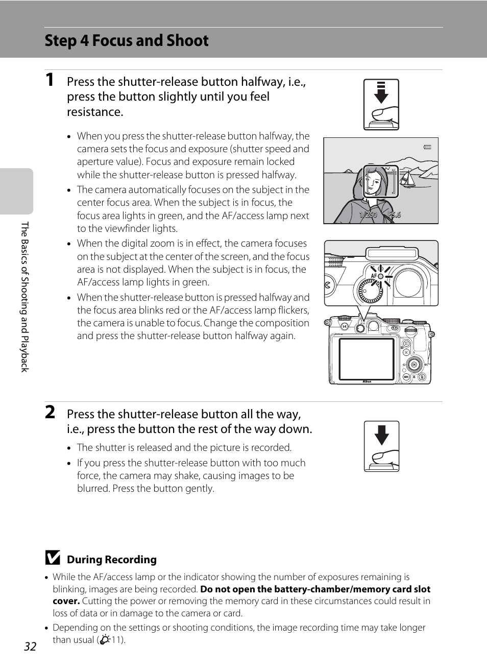 Step 4 focus and shoot | Nikon P7100 User Manual | Page 50 / 260