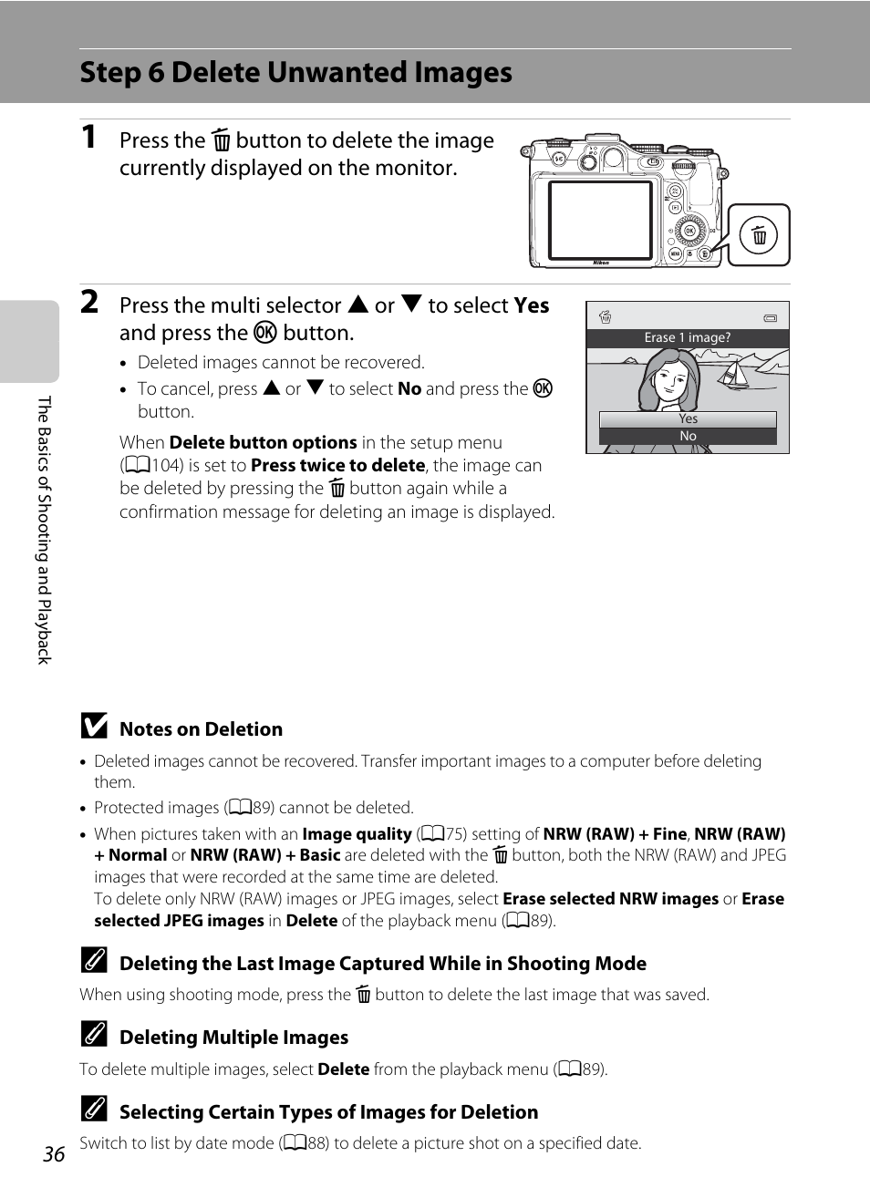 Step 6 delete unwanted images | Nikon P7100 User Manual | Page 54 / 260