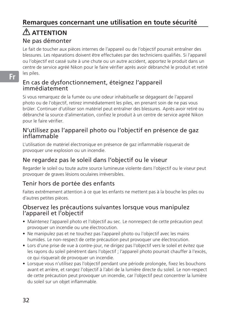 Jp en de fr es se ru nl it ck ch kr | Nikon AF-S VR 28-300mm f-3.5-5.6GED User Manual | Page 32 / 152