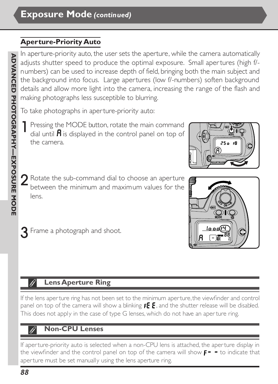 Exposure mode | Nikon D1X User Manual | Page 101 / 236