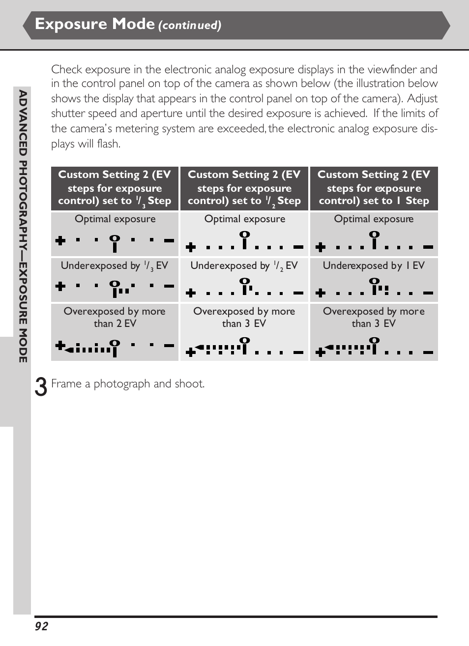Exposure mode | Nikon D1X User Manual | Page 105 / 236