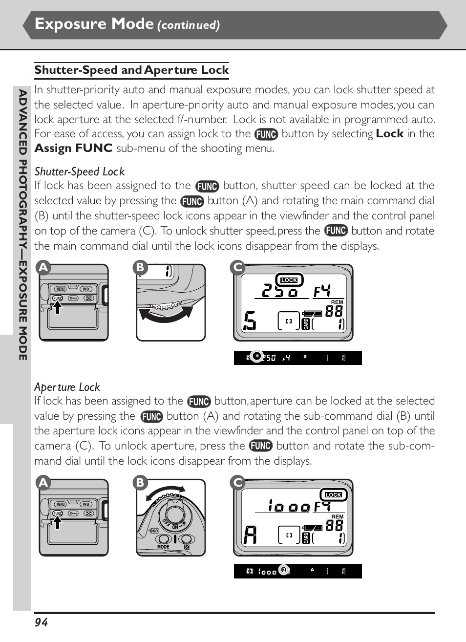 Exposure mode | Nikon D1X User Manual | Page 107 / 236