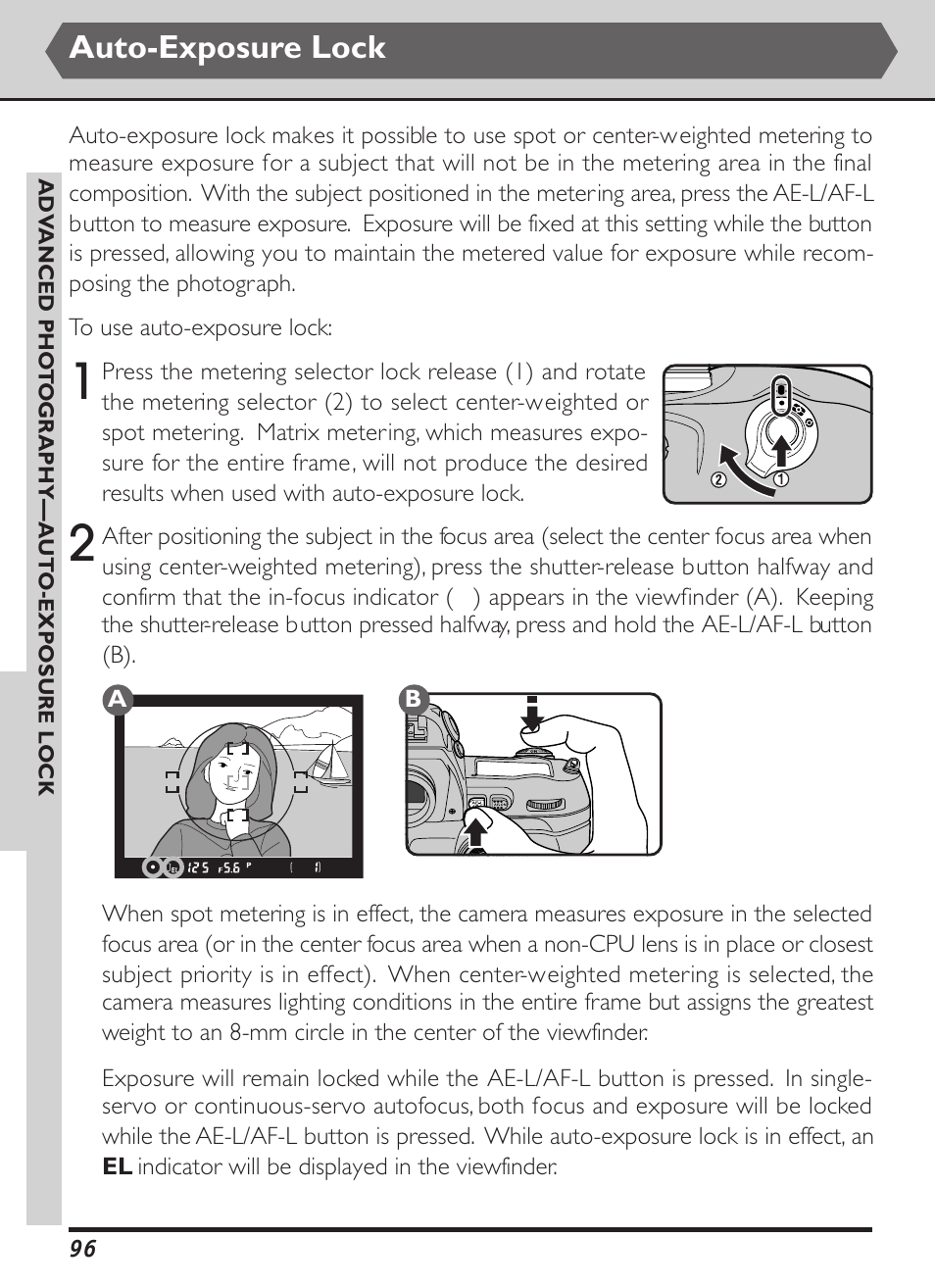 Auto-exposure lock | Nikon D1X User Manual | Page 109 / 236