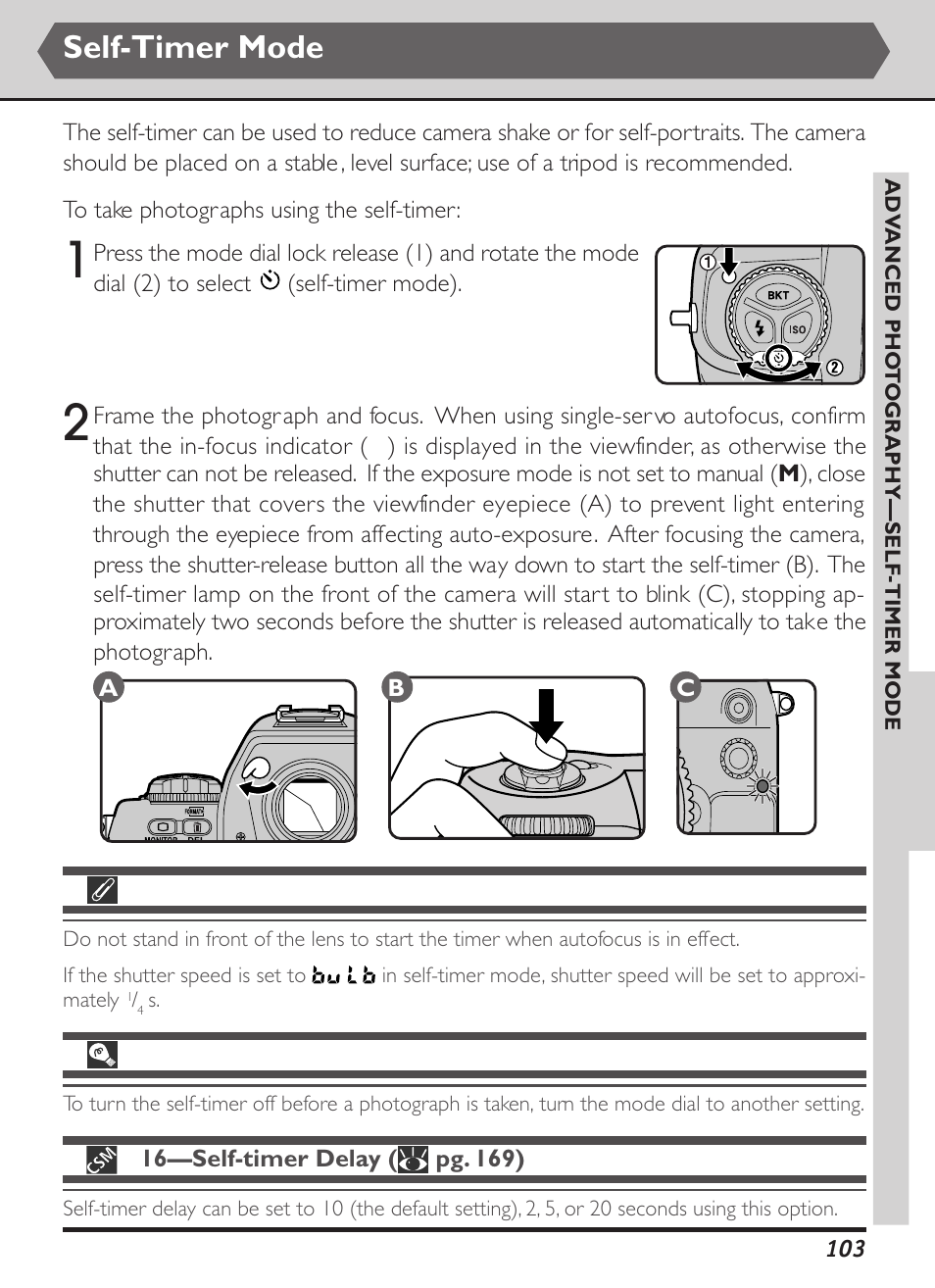 Self-timer mode | Nikon D1X User Manual | Page 116 / 236