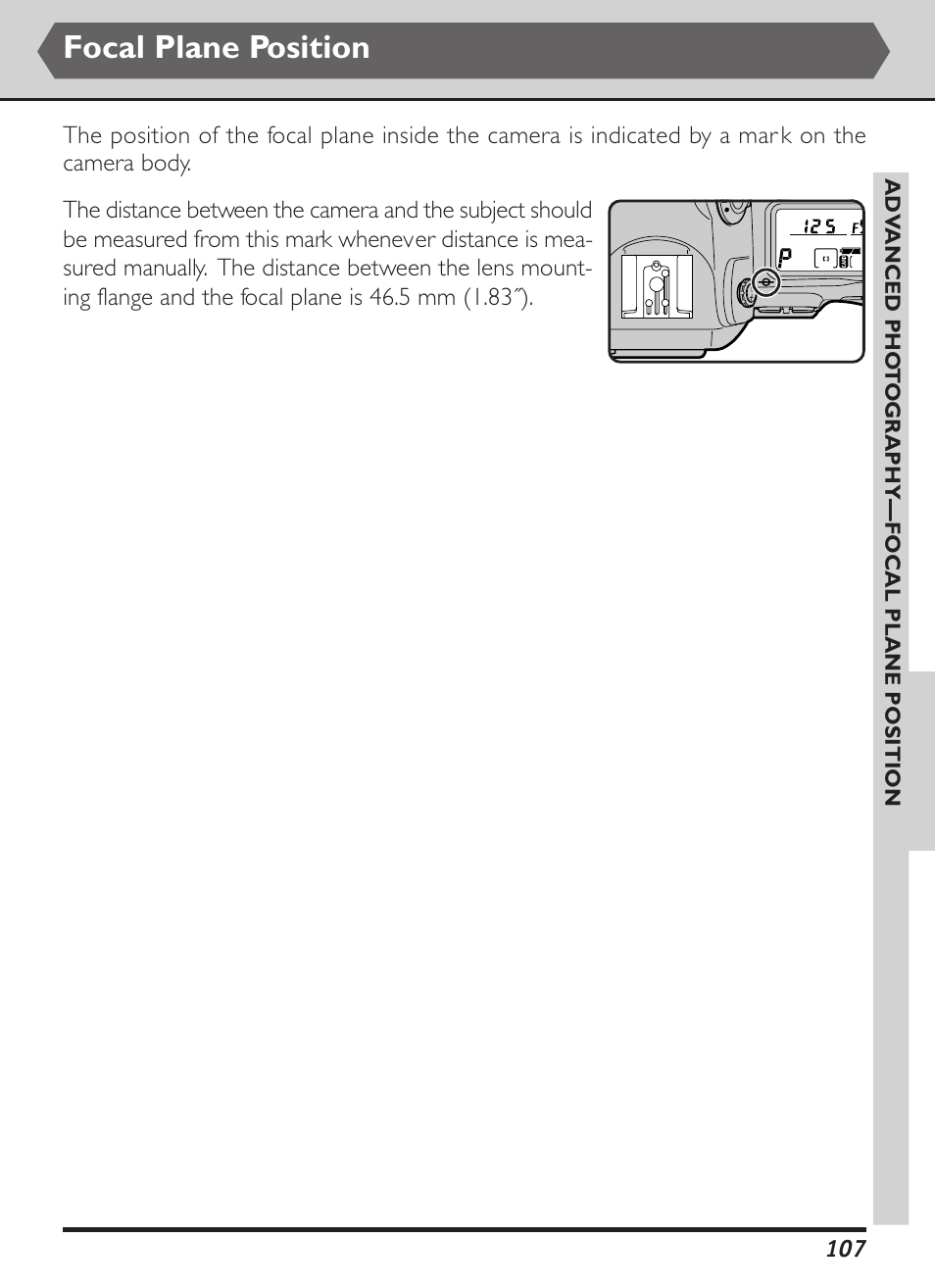 Focal plane position | Nikon D1X User Manual | Page 120 / 236