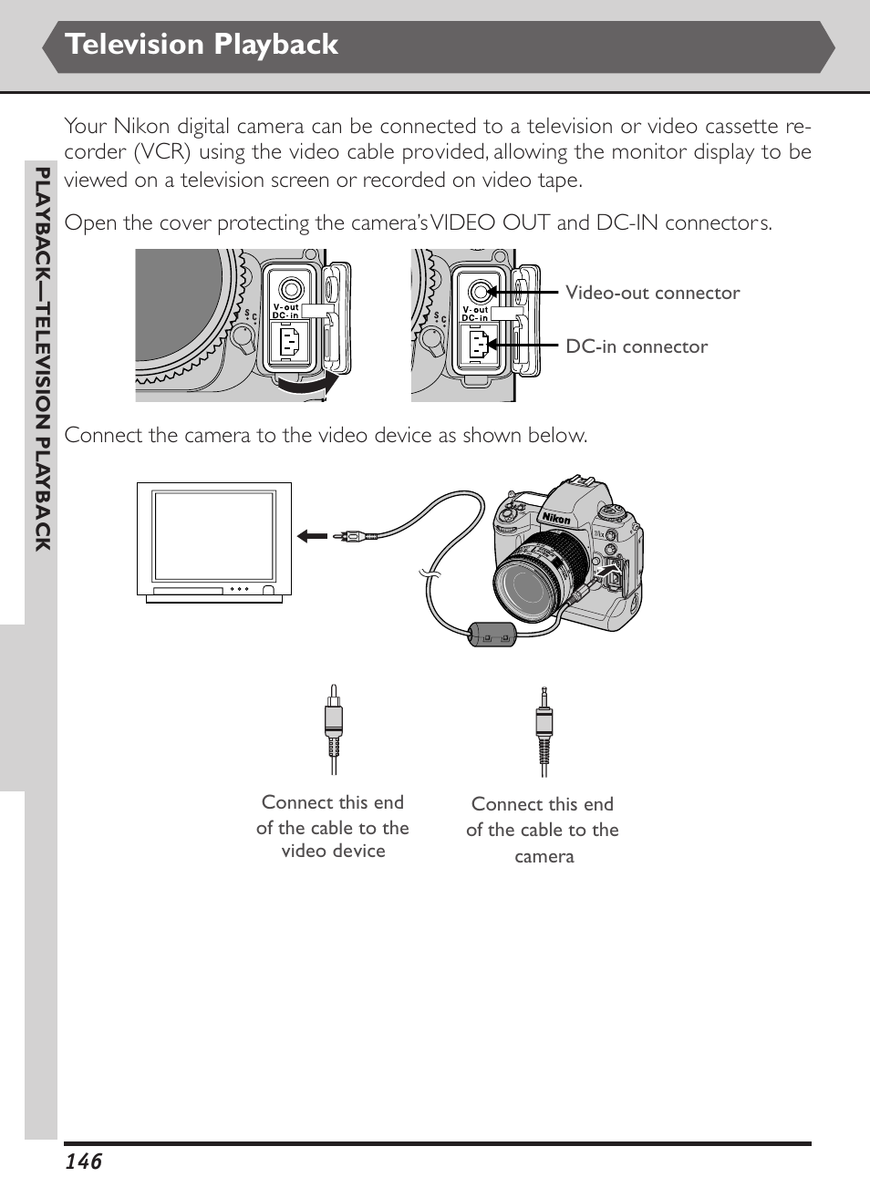 Television playback | Nikon D1X User Manual | Page 159 / 236
