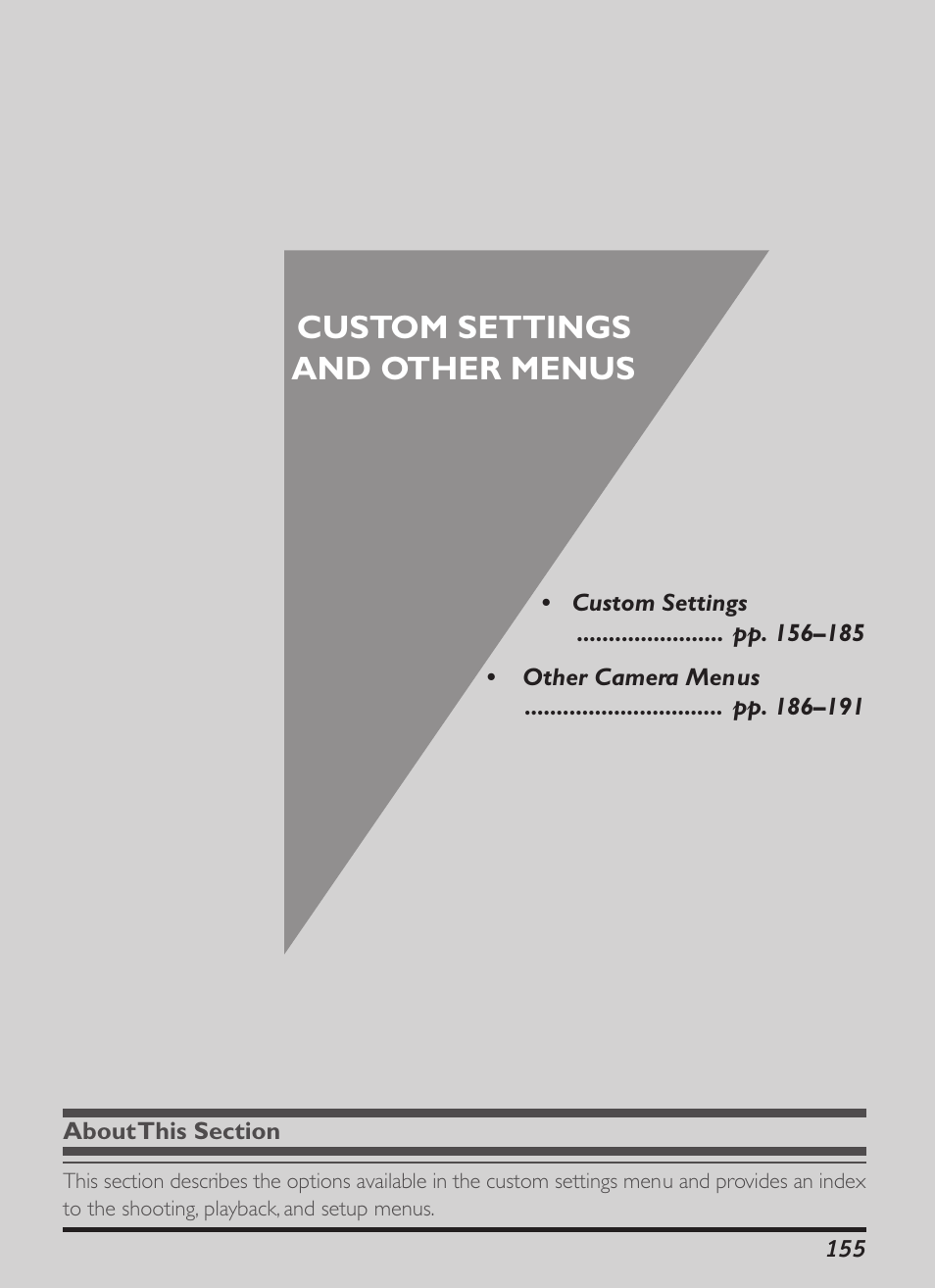 Custom settings and other menus | Nikon D1X User Manual | Page 168 / 236