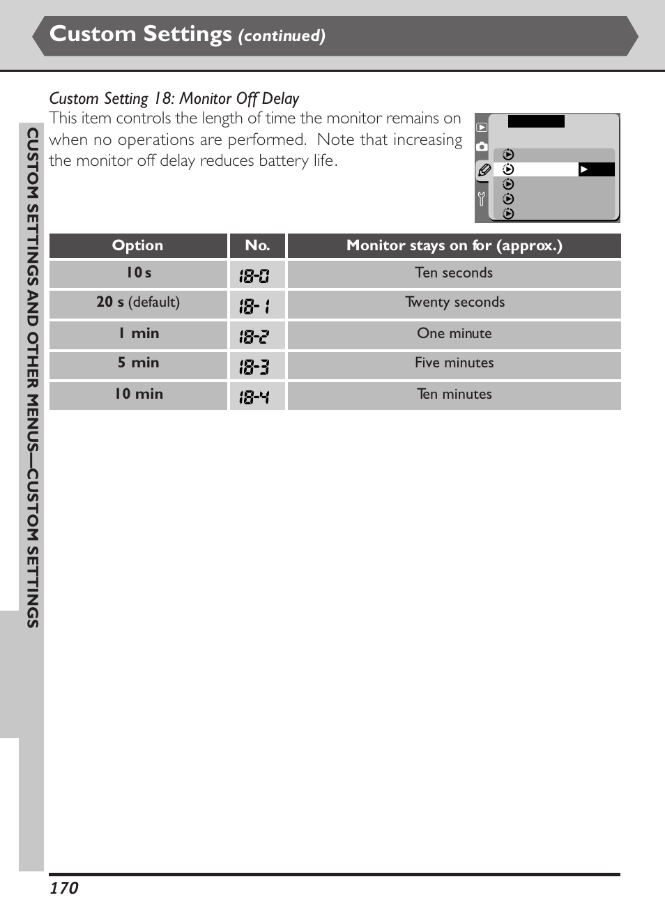 Custom settings, Continued) | Nikon D1X User Manual | Page 183 / 236