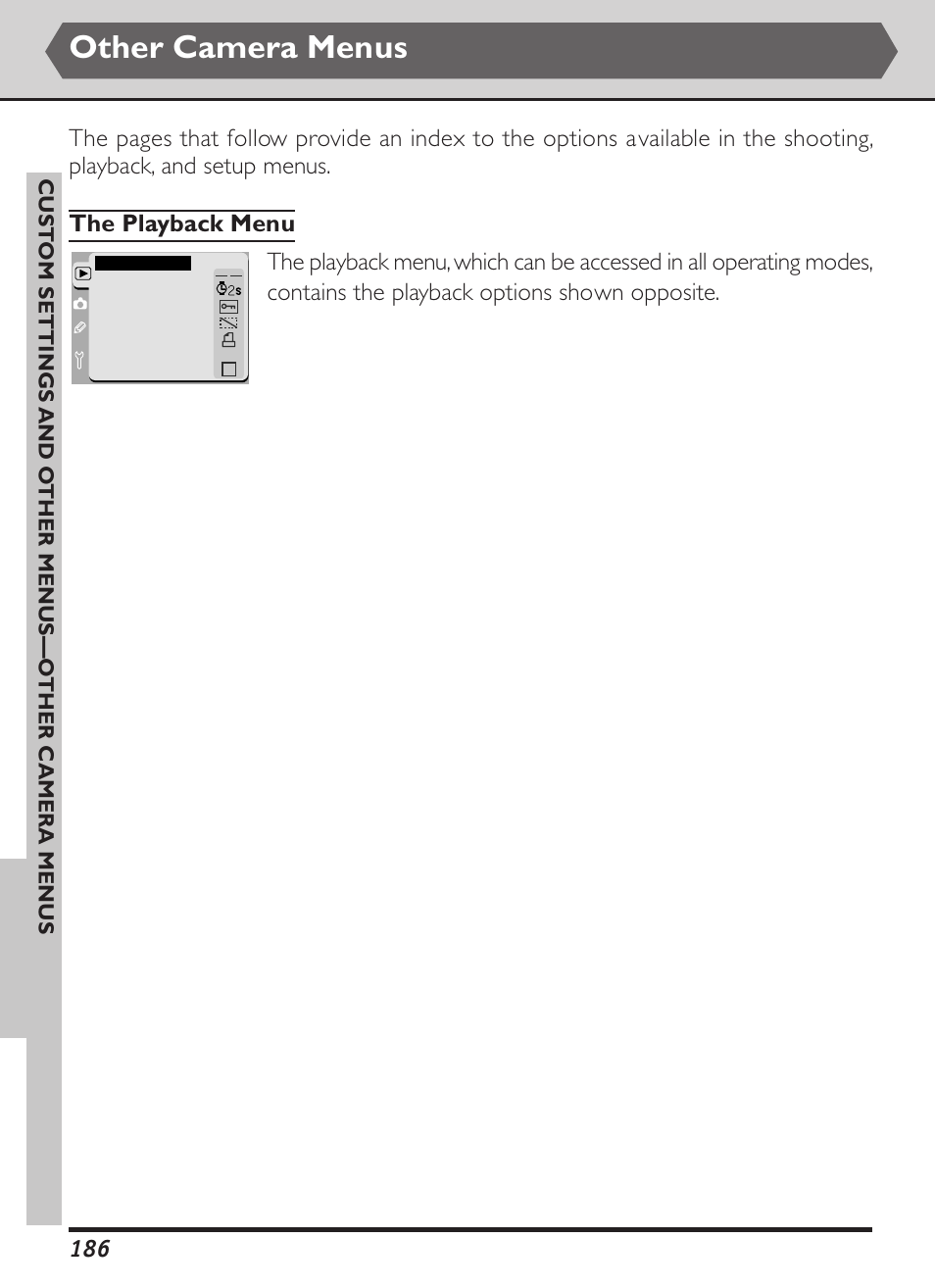 Other camera menus | Nikon D1X User Manual | Page 199 / 236