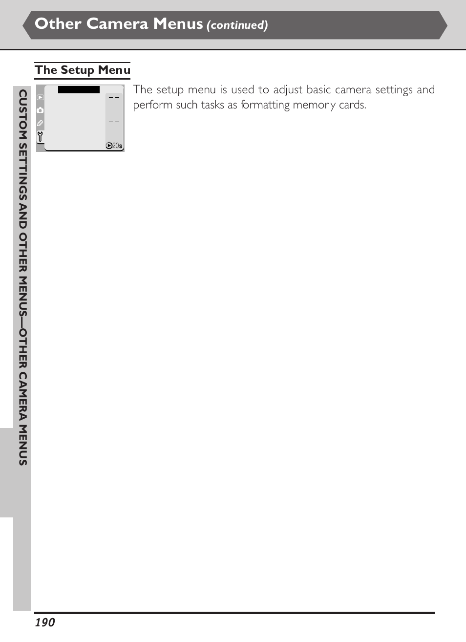 Other camera menus, Continued) | Nikon D1X User Manual | Page 203 / 236