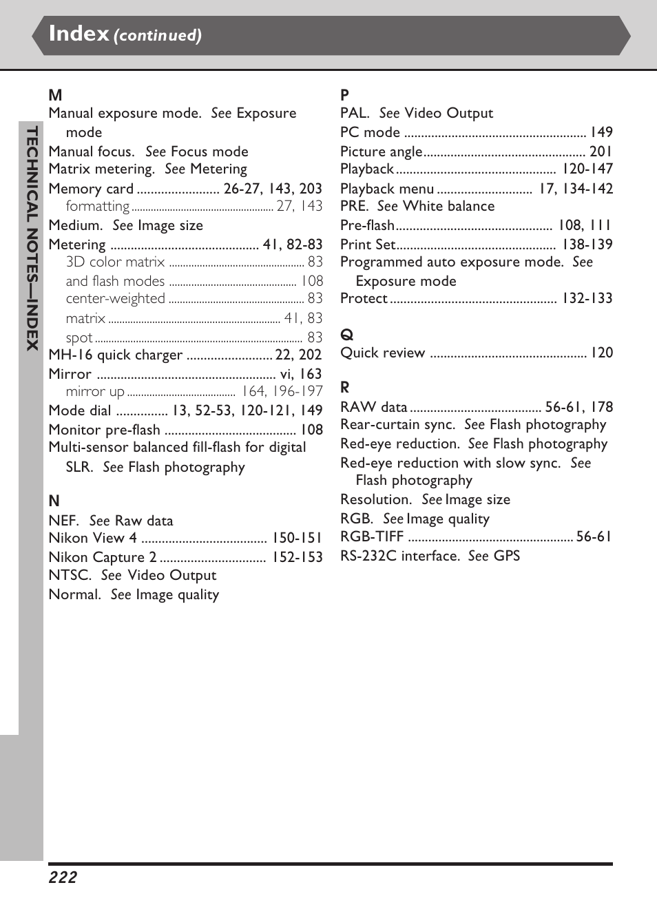 Index | Nikon D1X User Manual | Page 235 / 236