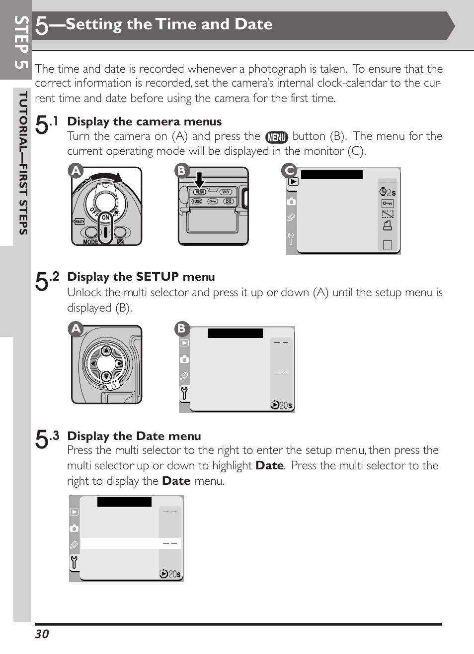 Step 5, Setting the time and date | Nikon D1X User Manual | Page 43 / 236