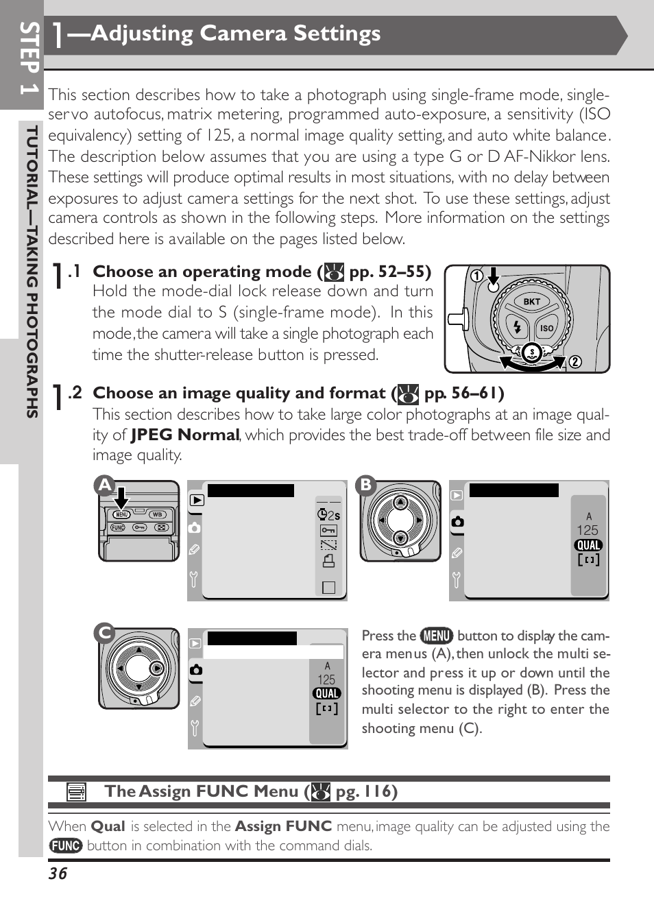 Step 1, Adjusting camera settings | Nikon D1X User Manual | Page 49 / 236