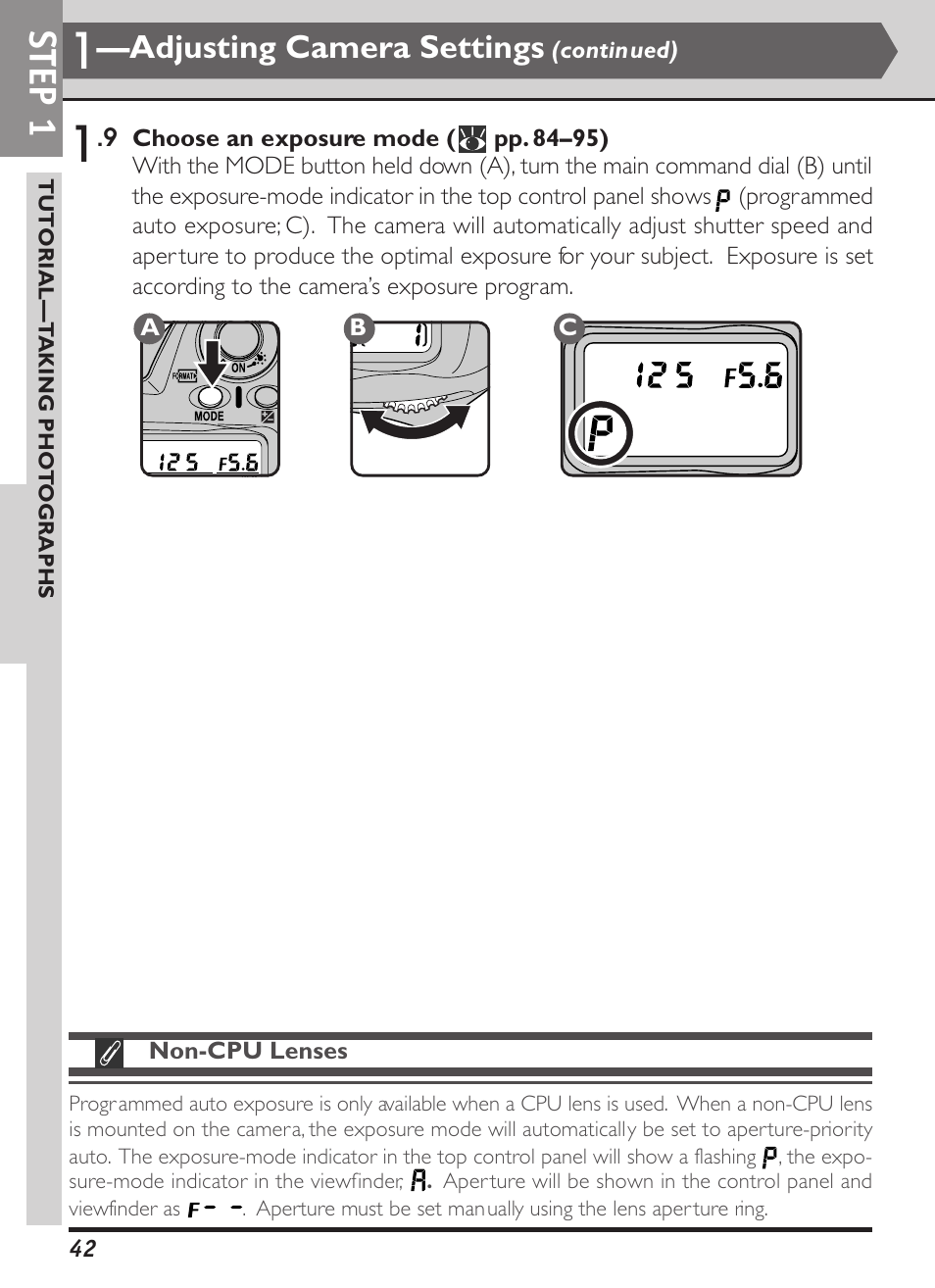 Step 1, Adjusting camera settings | Nikon D1X User Manual | Page 55 / 236
