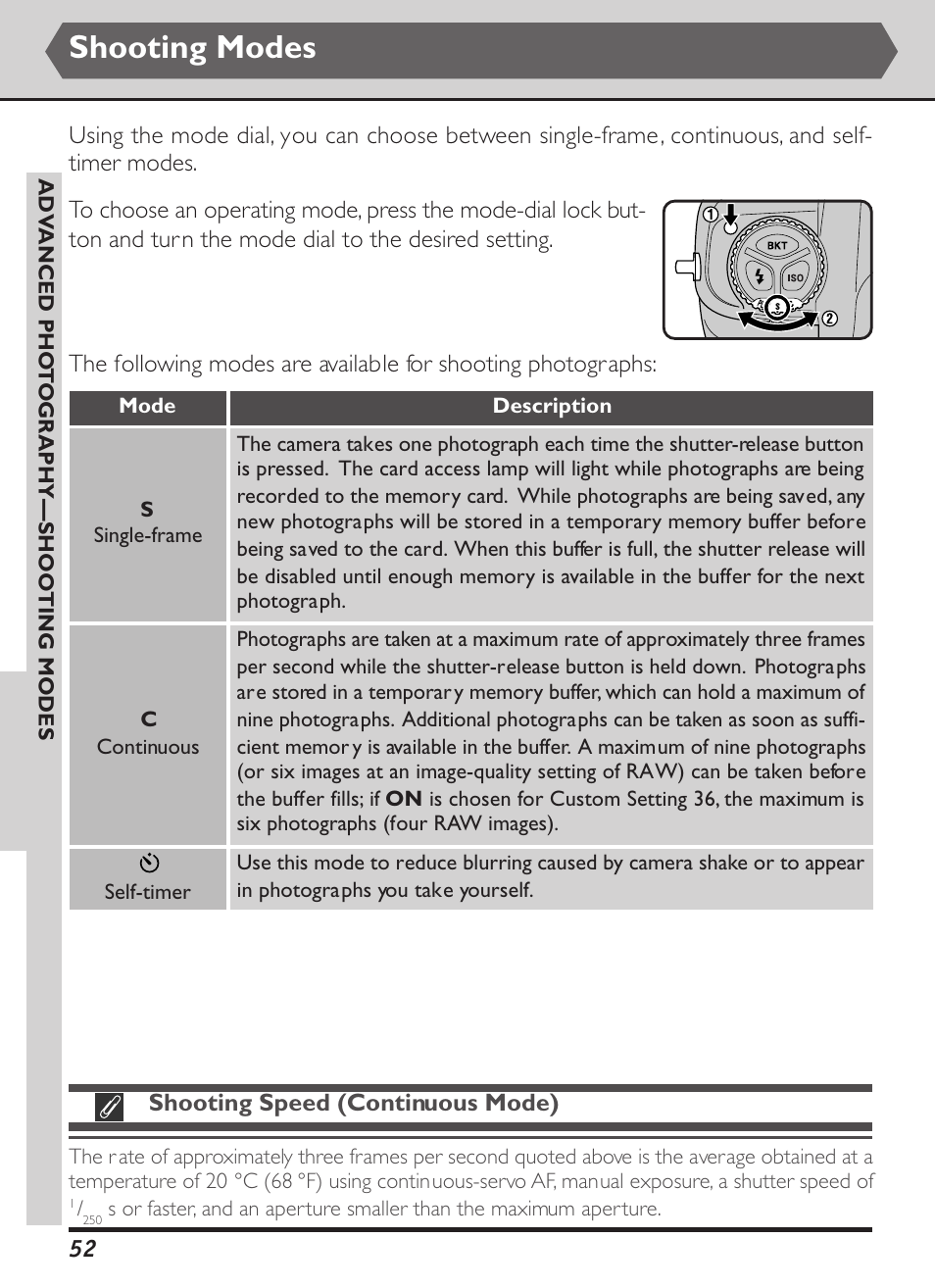 Shooting modes | Nikon D1X User Manual | Page 65 / 236