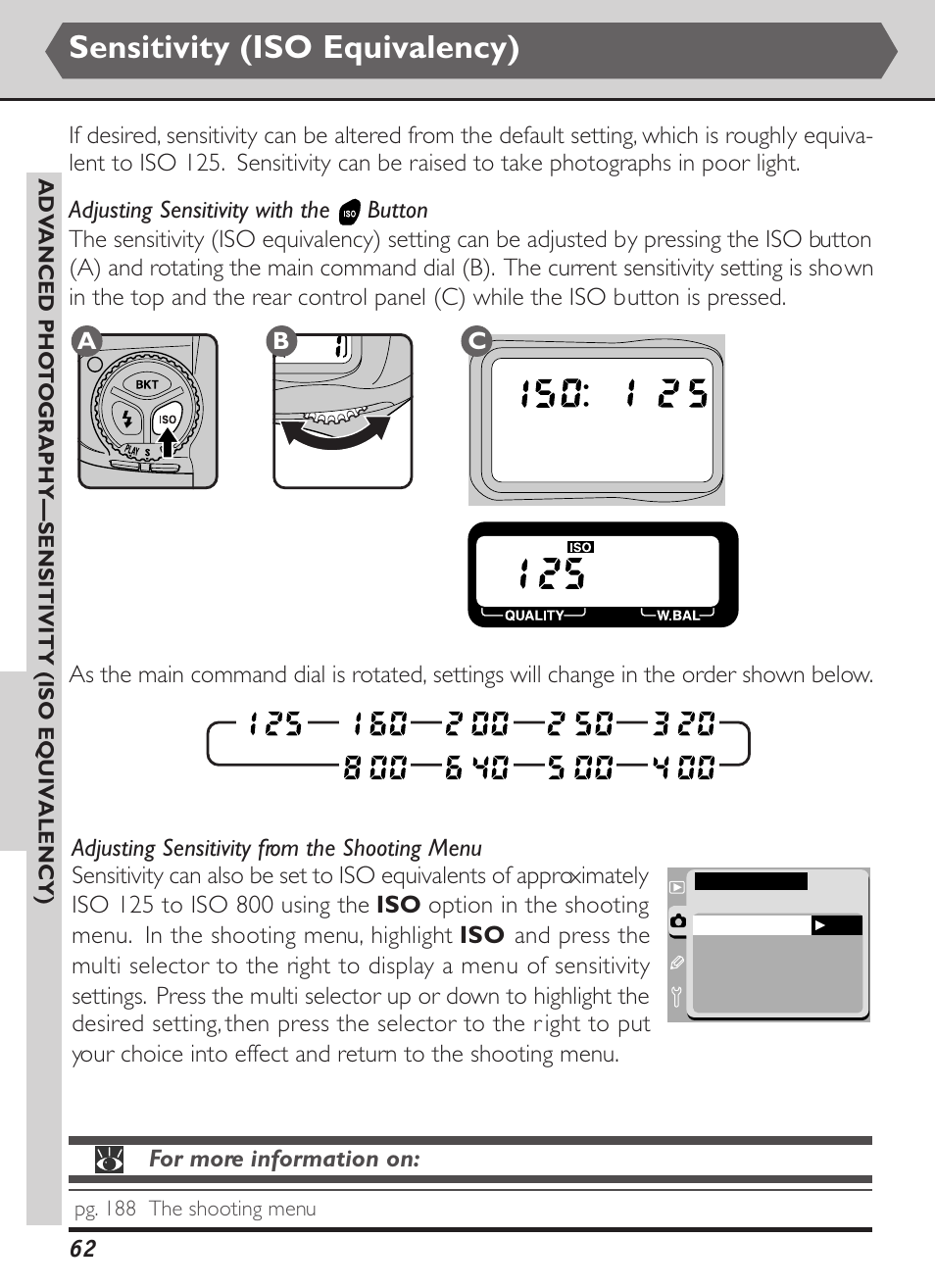 Sensitivity (iso equivalency) | Nikon D1X User Manual | Page 75 / 236