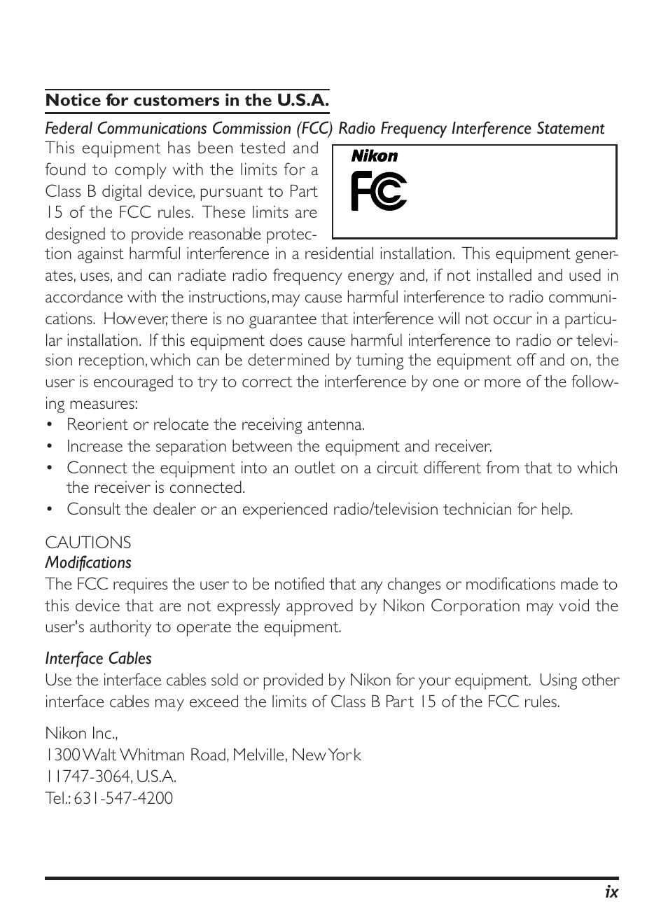 Nikon D1X User Manual | Page 8 / 236