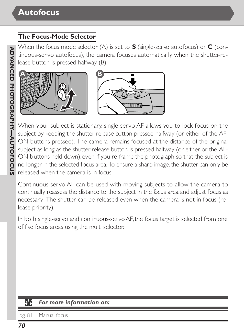 Autofocus | Nikon D1X User Manual | Page 83 / 236