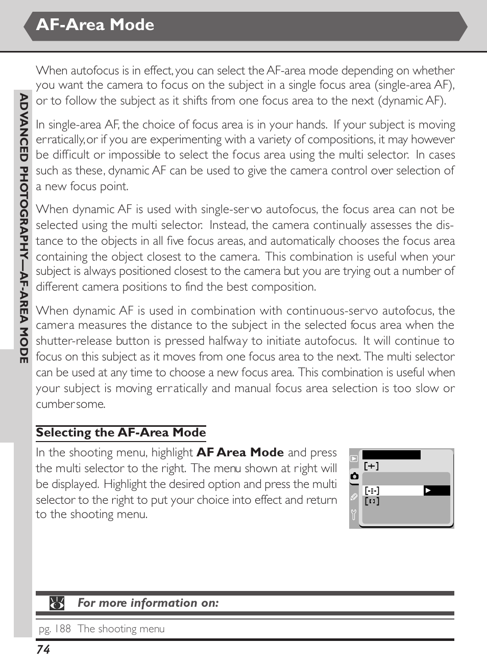 Af-area mode | Nikon D1X User Manual | Page 87 / 236