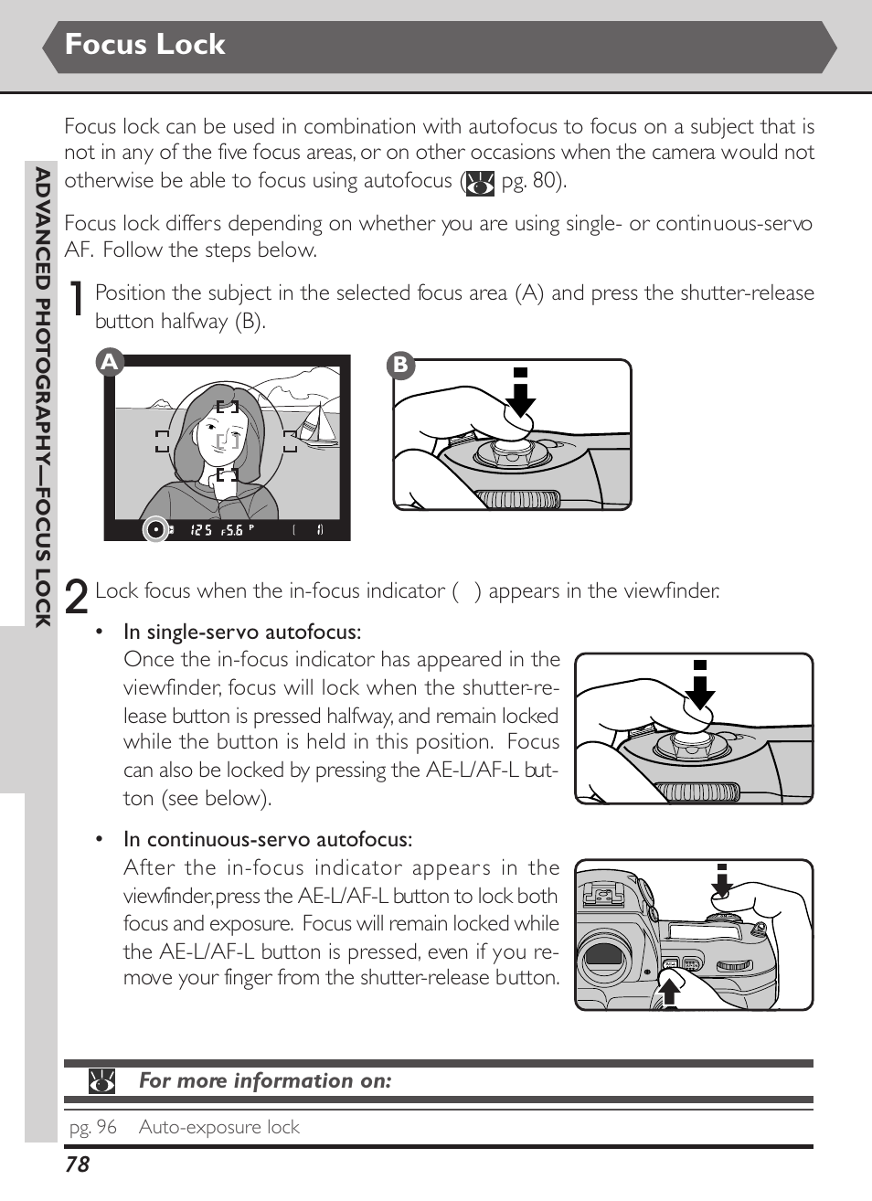 Focus lock | Nikon D1X User Manual | Page 91 / 236