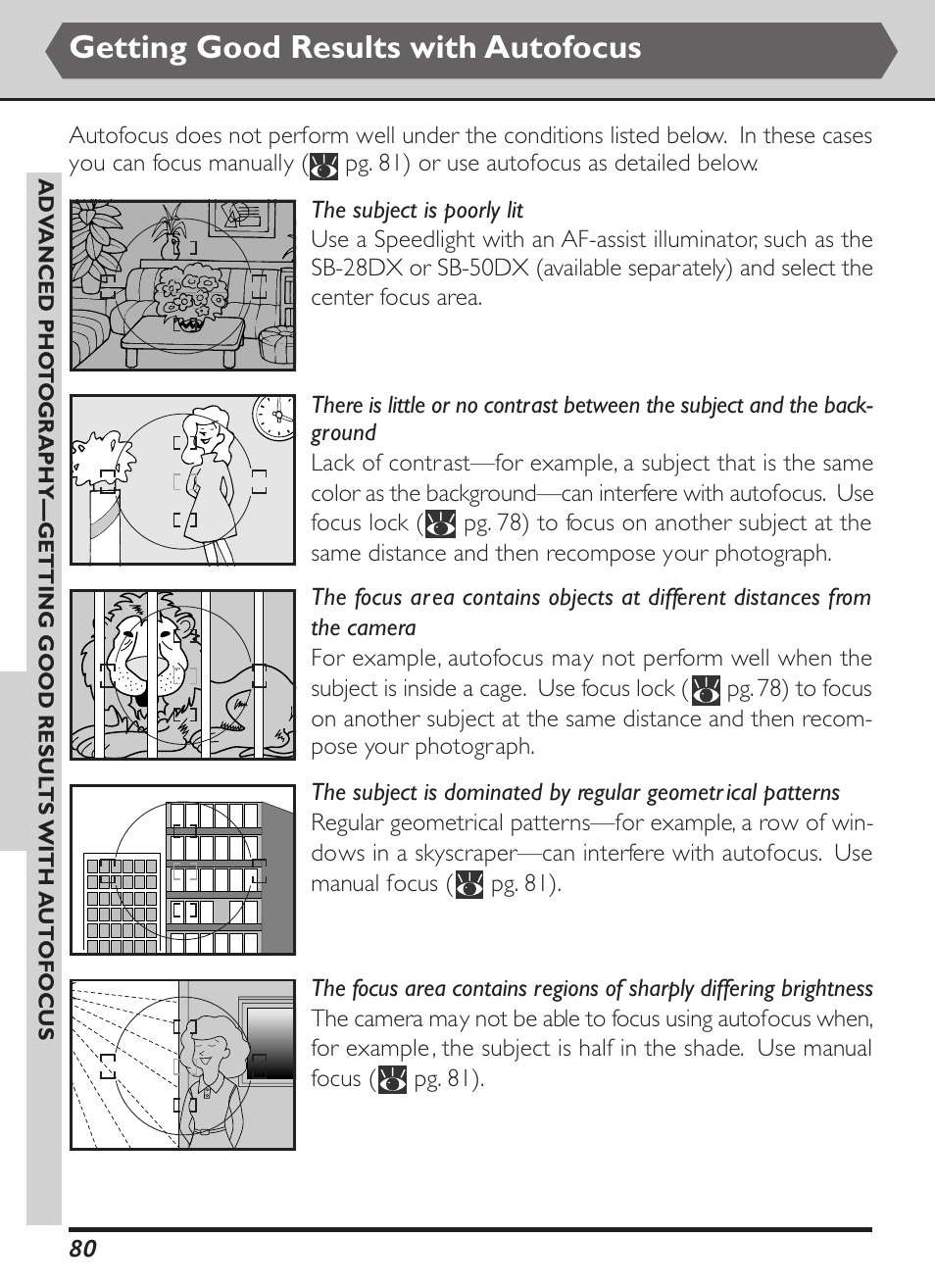 Getting good results with autofocus | Nikon D1X User Manual | Page 93 / 236