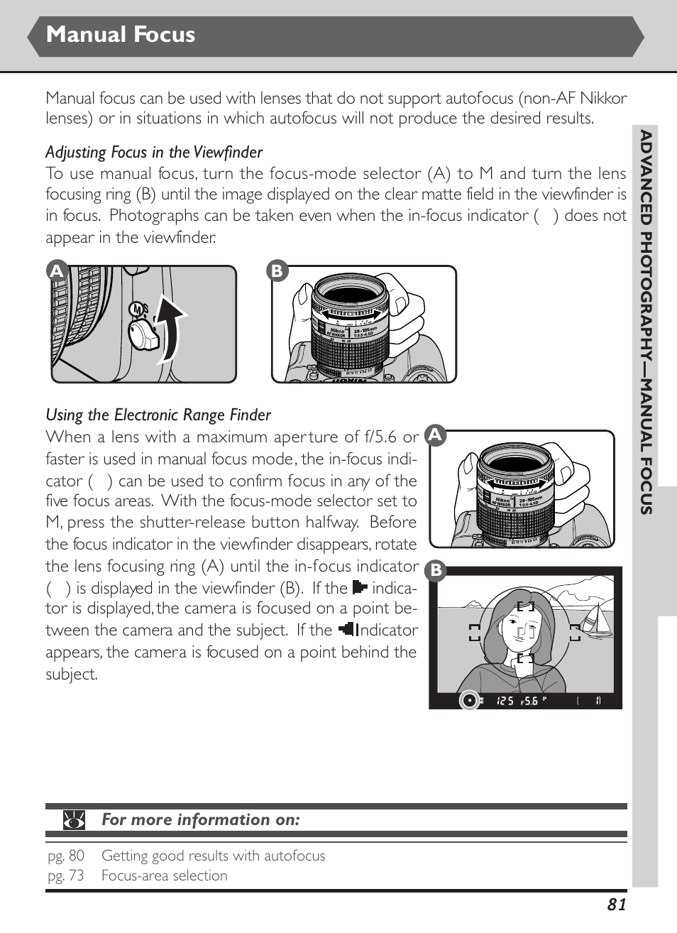 Manual focus | Nikon D1X User Manual | Page 94 / 236