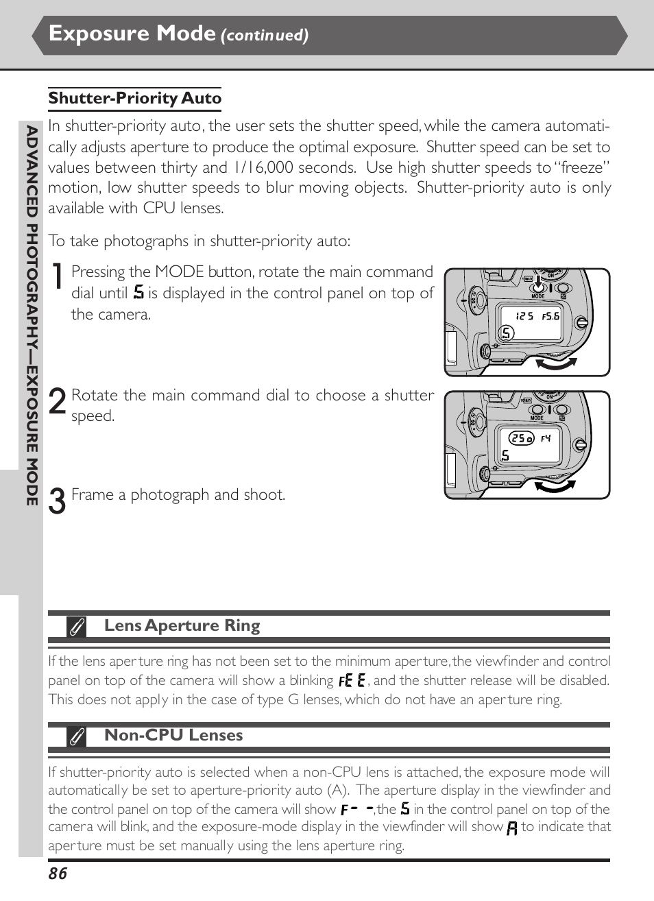 Exposure mode | Nikon D1X User Manual | Page 99 / 236