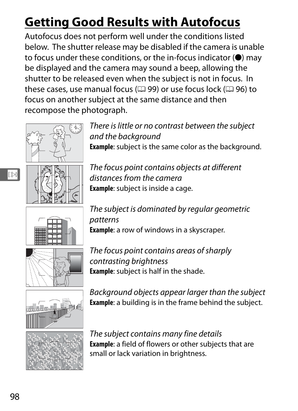 Getting good results with autofocus | Nikon D3S User Manual | Page 124 / 460