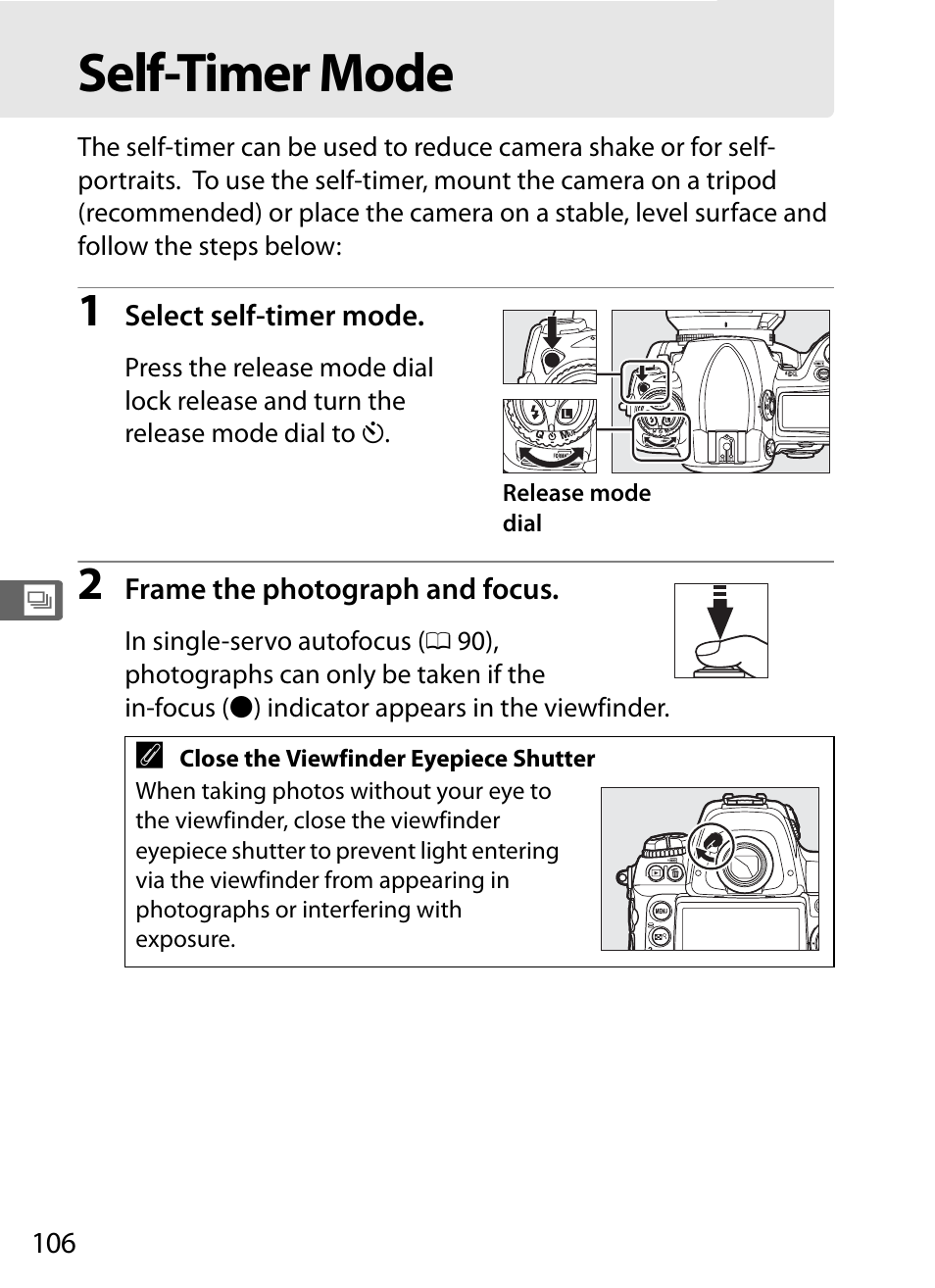 Self-timer mode | Nikon D3S User Manual | Page 132 / 460