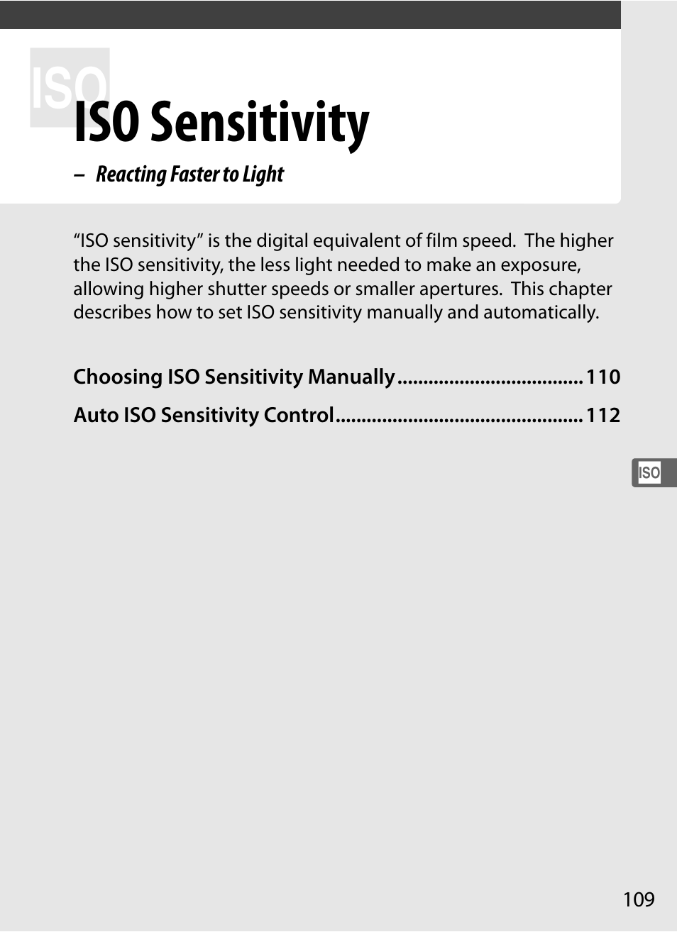 Iso sensitivity | Nikon D3S User Manual | Page 135 / 460