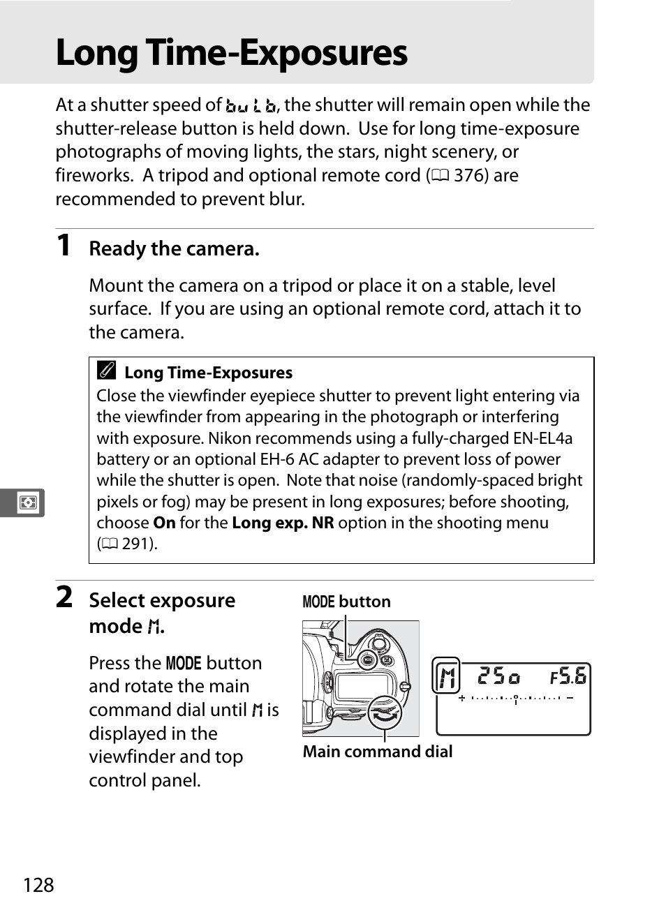 Long time-exposures | Nikon D3S User Manual | Page 154 / 460