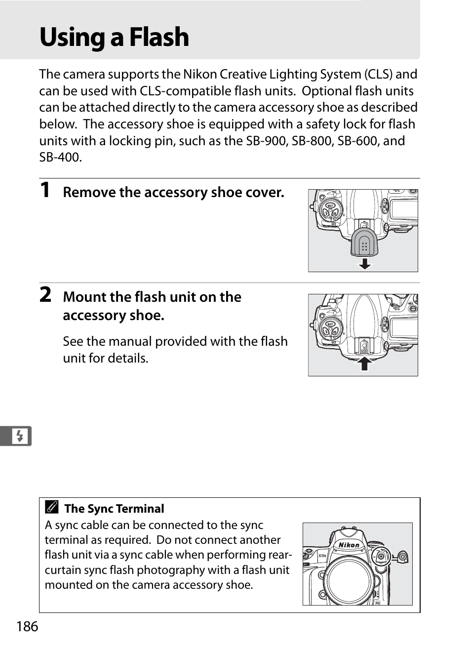 Using a flash | Nikon D3S User Manual | Page 212 / 460