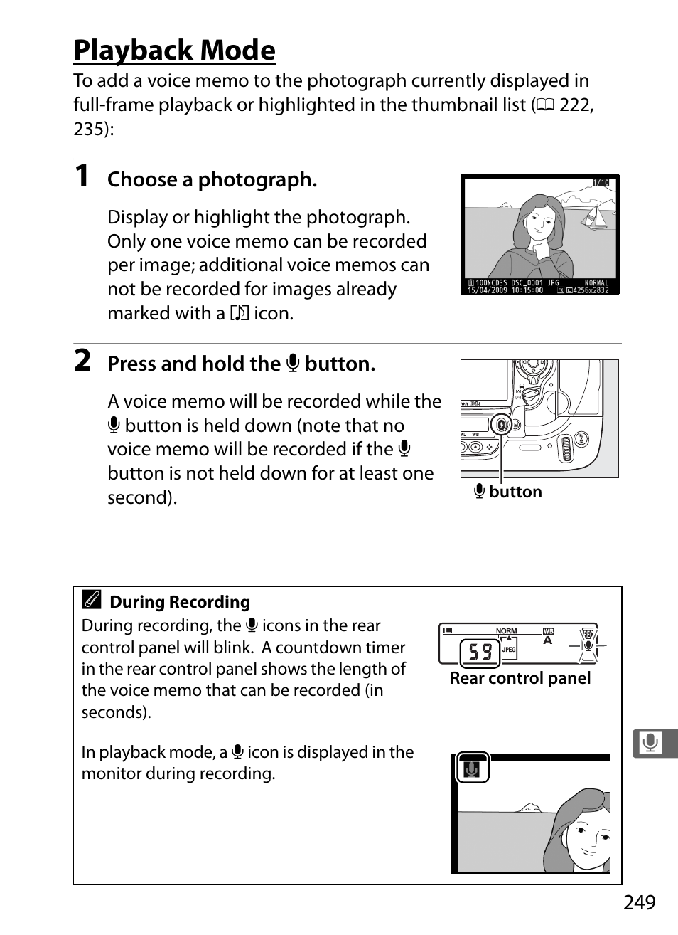 Playback mode | Nikon D3S User Manual | Page 275 / 460