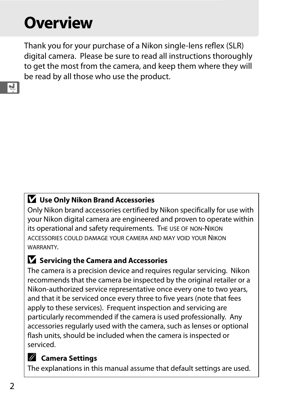 Overview | Nikon D3S User Manual | Page 28 / 460